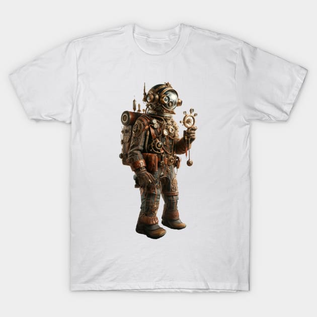 The Aether Navigator: Chronicles of a Steampunk Voyager T-Shirt by Scrumptious